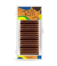 Ресницы коричневые Rili Toffee - 16 линий M 0.10 06мм Ресницы коричневые Rili Toffee - 16 линий M 0.10 06мм