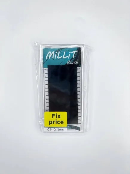 Черные ресницы Millit Fix Price C 0.10 13мм 16 линий