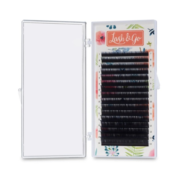 Омбре ресницы Lash&Go микс 0,07/D/7-14 mm "Синий" (16 линий)
