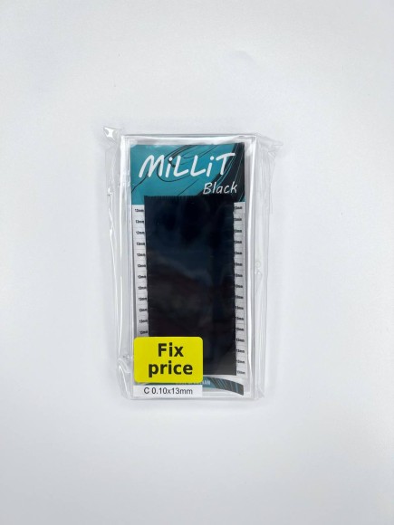 Черные ресницы Millit Fix Price D 0.12 13мм 16 линий