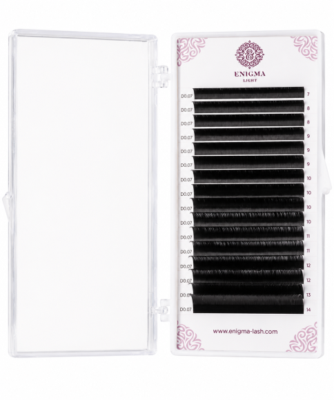 Черные ресницы Enigma light микс 0,10/C/6-13 mm (16 линий) Черные ресницы Enigma light микс 0,10/C/6-13 mm (16 линий)