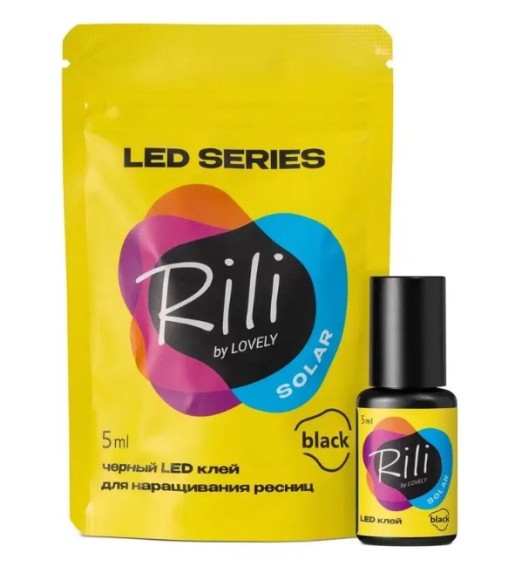 Клей черный для LED наращивания Rili Solar Black, 5 мл