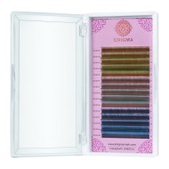 Цветные ресницы Enigma микс 0,07/C/8-12 mm "Forest lake" (15 линий)