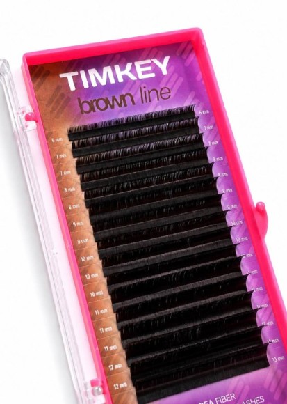 Коричневые ресницы мокка Timkey - MIX LJ 0.07 7-14mm 16 lines