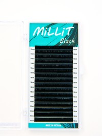 Черные ресницы Millit D 0.10 16мм 16 линий