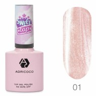 Закрепитель для гель-лака ADRICOCO Sweet Top, перламутровый №01 - персиковый юпи, 8 мл Закрепитель для гель-лака ADRICOCO Sweet Top, перламутровый №01 - персиковый юпи, 8 мл