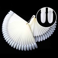 Типсы веер для демонстрации лака, слоновая кость, миндаль 50шт Типсы веер для демонстрации лака, слоновая кость, миндаль 50шт