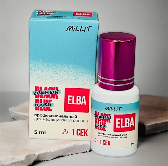 Клей черный для наращивания Millit Elba, 5мл срок до 29.05.26