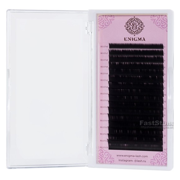 Черные ресницы Enigma 0,085/D+/8 mm + (16 линий) Черные ресницы Enigma 0,085/D+/8 mm + (16 линий)