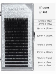 Ресницы Nagaraku черные, миксы 0.07, D, 7-15mm, 16 линий