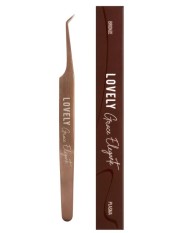 Пинцет для наращивания ресниц Lovely NanoFiber, серия Grace Elegante Bronze, тип L 7 мм Пинцет для наращивания ресниц Lovely NanoFiber, серия Grace Elegante Bronze, тип L 7 мм