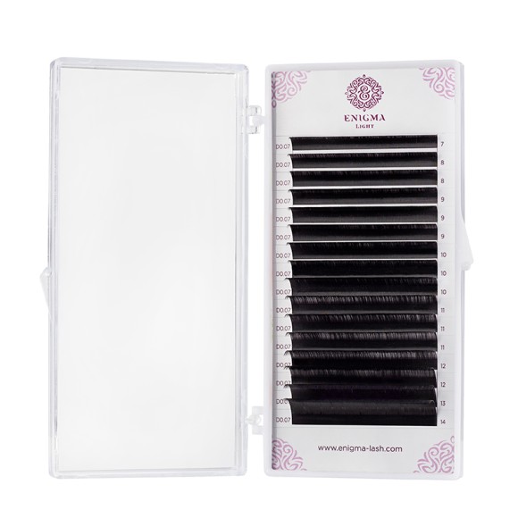 Черные ресницы Enigma light 0,10/M/14 mm (16 линий)