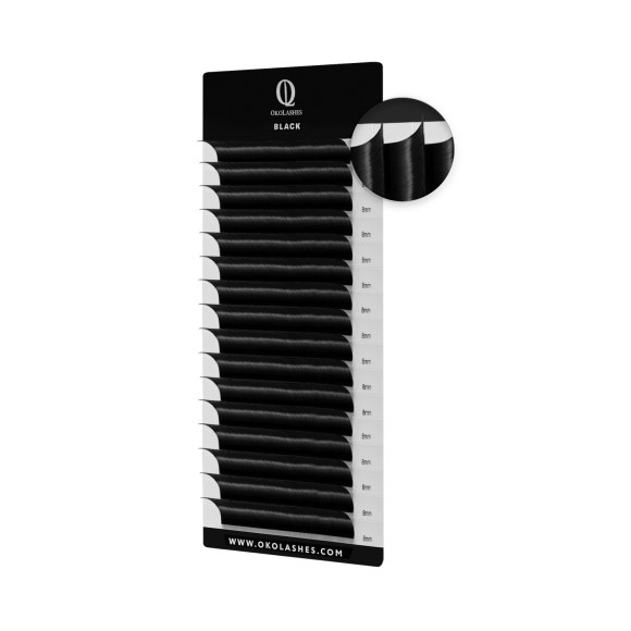 Ресницы OkoLashes серии BLACK изгиб D 0.10 14 мм, 16 линий Ресницы OkoLashes серии BLACK изгиб D 0.10 14 мм, 16 линий