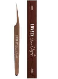 Пинцет для наращивания ресниц Lovely NanoFiber, серия Grace Elegante Bronze, тип Прямой с изгибом