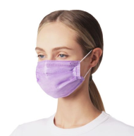 Маска гигиеническая одноразовая BEAJOY четырехслойная фиолетовая 100шт (уп)