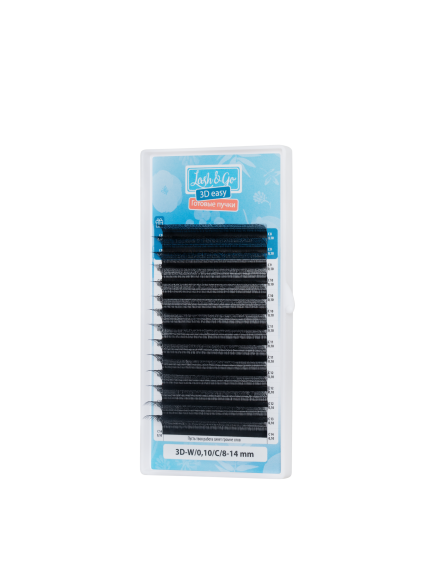 Черные ресницы Lash&Go микс готовые пучки W 3D 0.10/L/8-14 mm 14 линий Черные ресницы Lash&Go микс готовые пучки W 3D 0.10/L/8-14 mm 14 линий