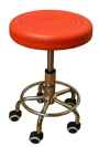 Стул мастера без спинки (красный). Эко-кожа