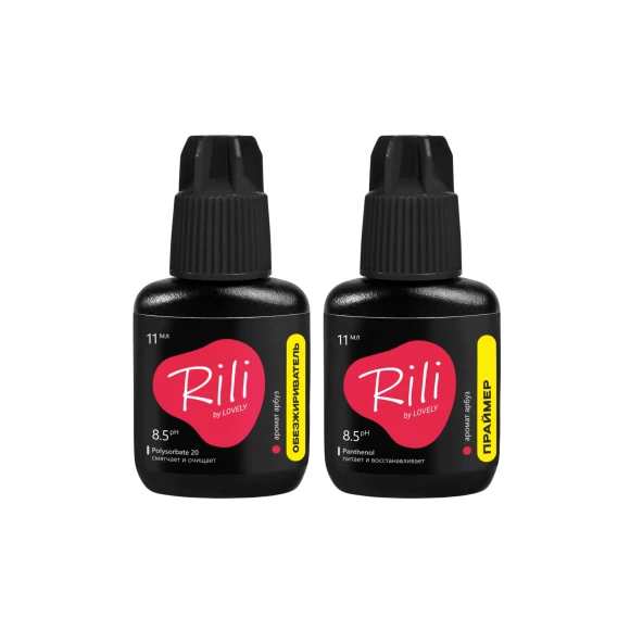 Набор: Праймер, 11 мл + Обезжириватель, 11 мл Rili by LOVELY с ароматом арбуза, pH 8.5