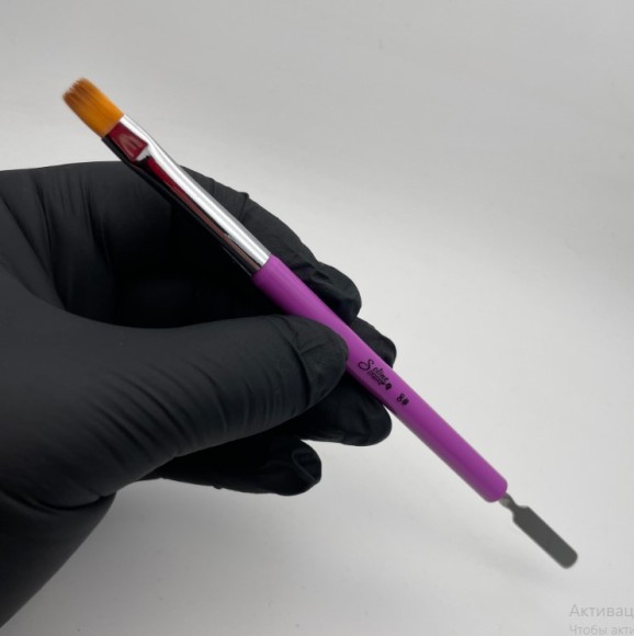 Кисть для полигеля со шпателем Soline Charms #8