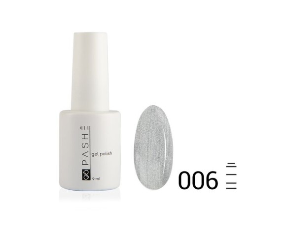 Цветной гель-лак PASHE №006 — «Серебряный дождь», (9 мл) Цветной гель-лак PASHE №006 — «Серебряный дождь», (9 мл)