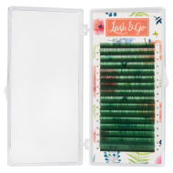 Цветные ресницы Lash&Go микс 0,07/D/7-14 mm "Зеленый" (16 линий)