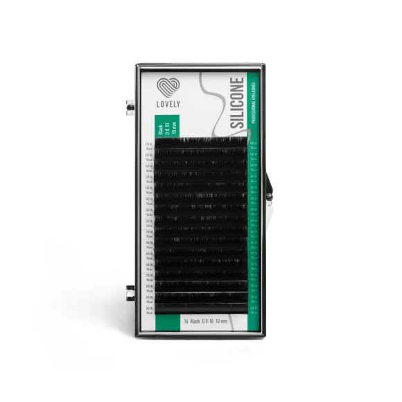 Ресницы чёрные Lovely серия "Silicone" - 16 линий M 0.10 10мм